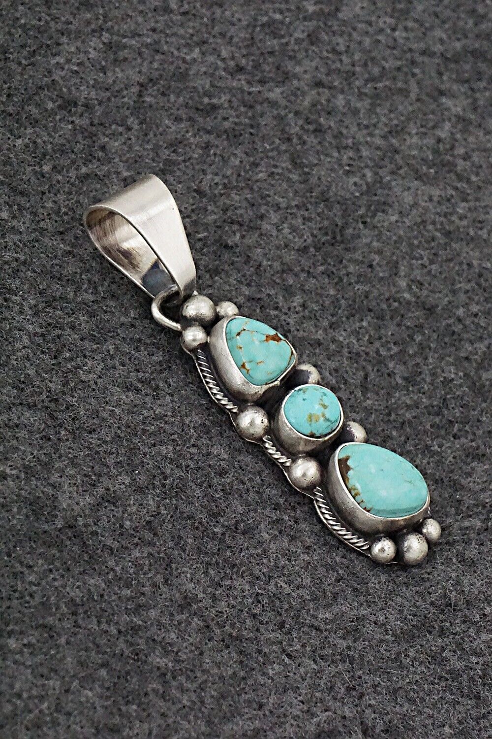 Turquoise & Sterling Silver Pendant - Darrin Livingston