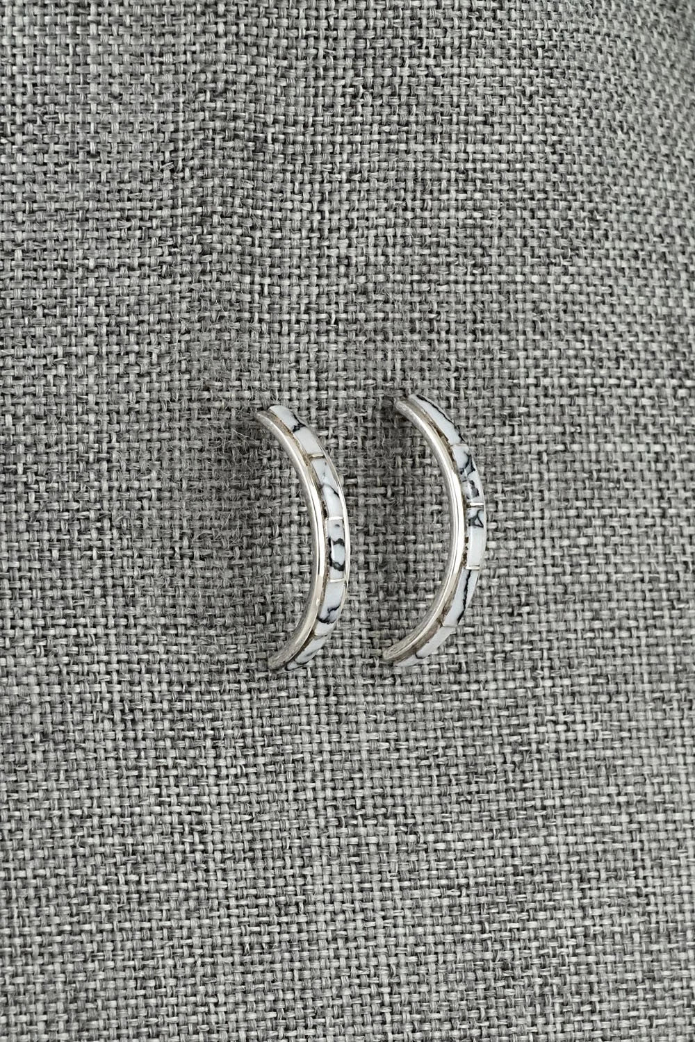 White Buffalo & Sterling Silver Earrings - Nathaniel Johnson