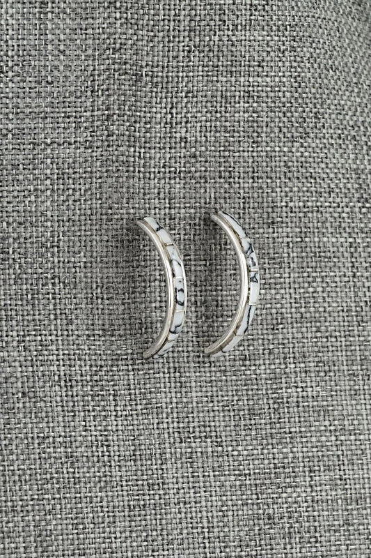 White Buffalo & Sterling Silver Earrings - Nathaniel Johnson