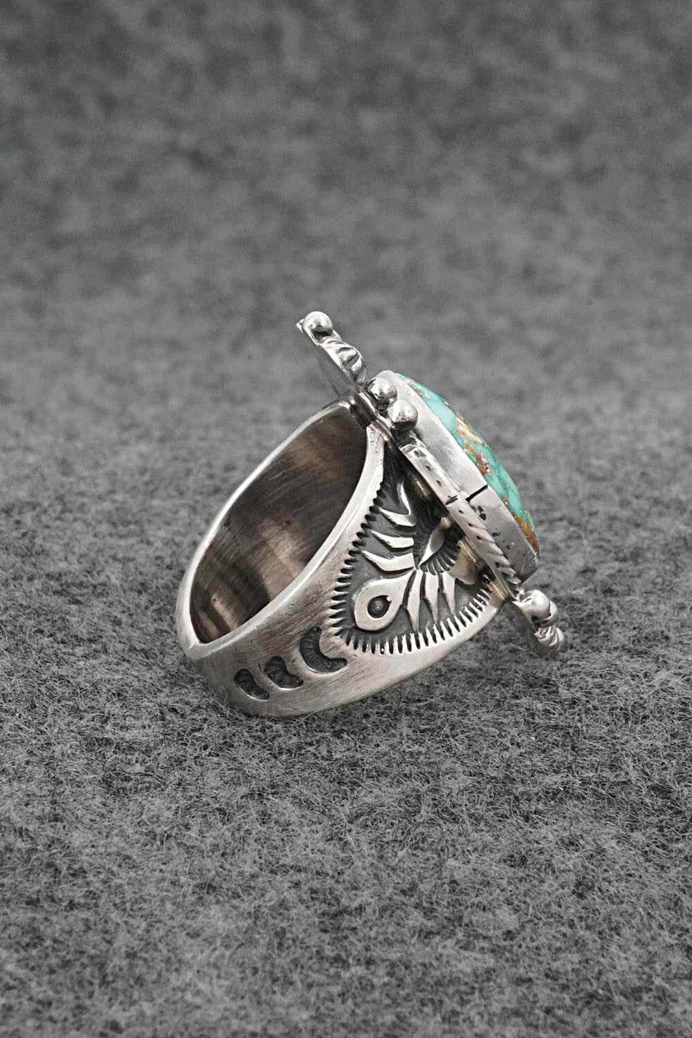 Turquoise & Sterling Silver Ring - Samuel Yellowhair - Size 7