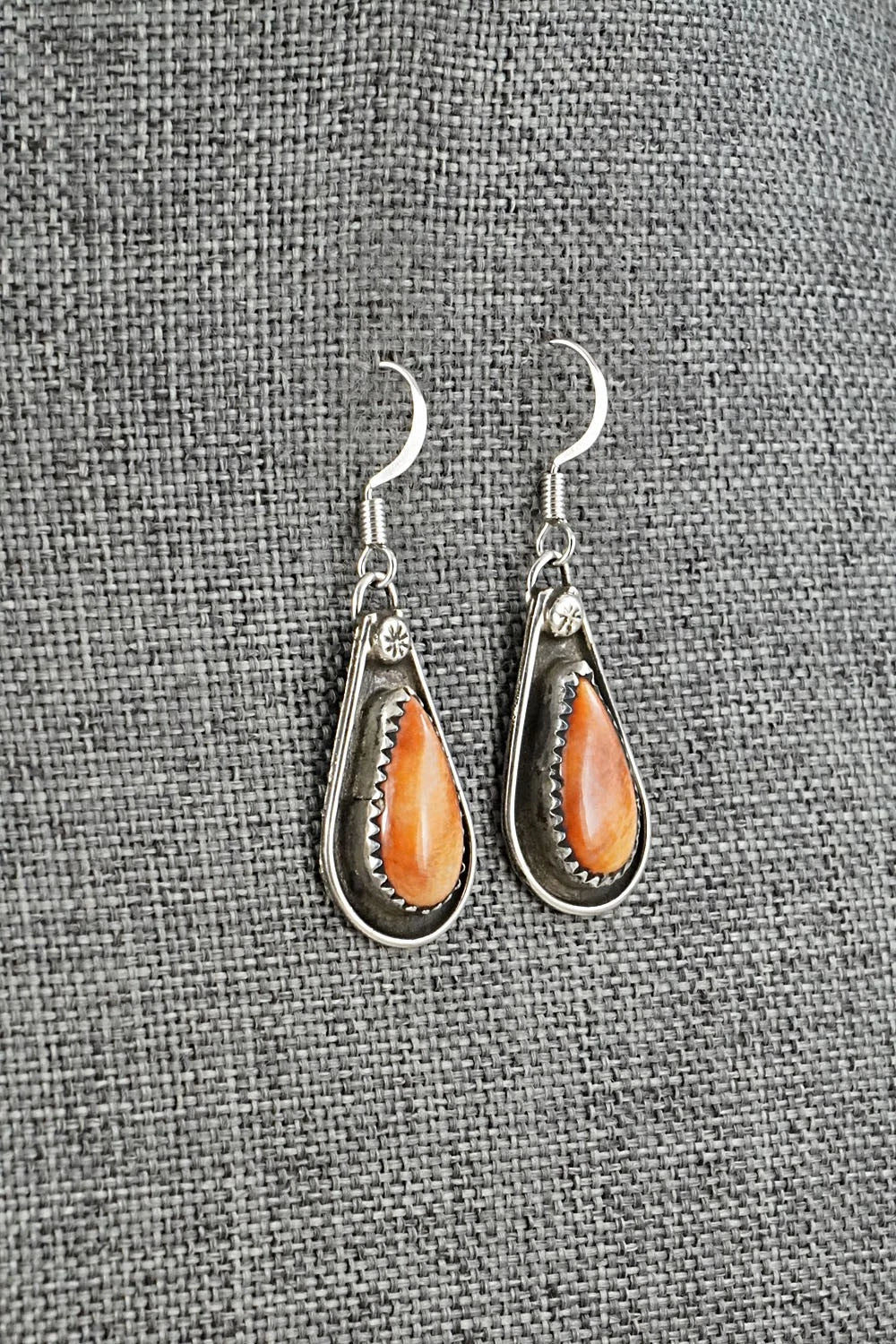 Spiny Oyster & Sterling Silver Earrings - Priscilla Reeder