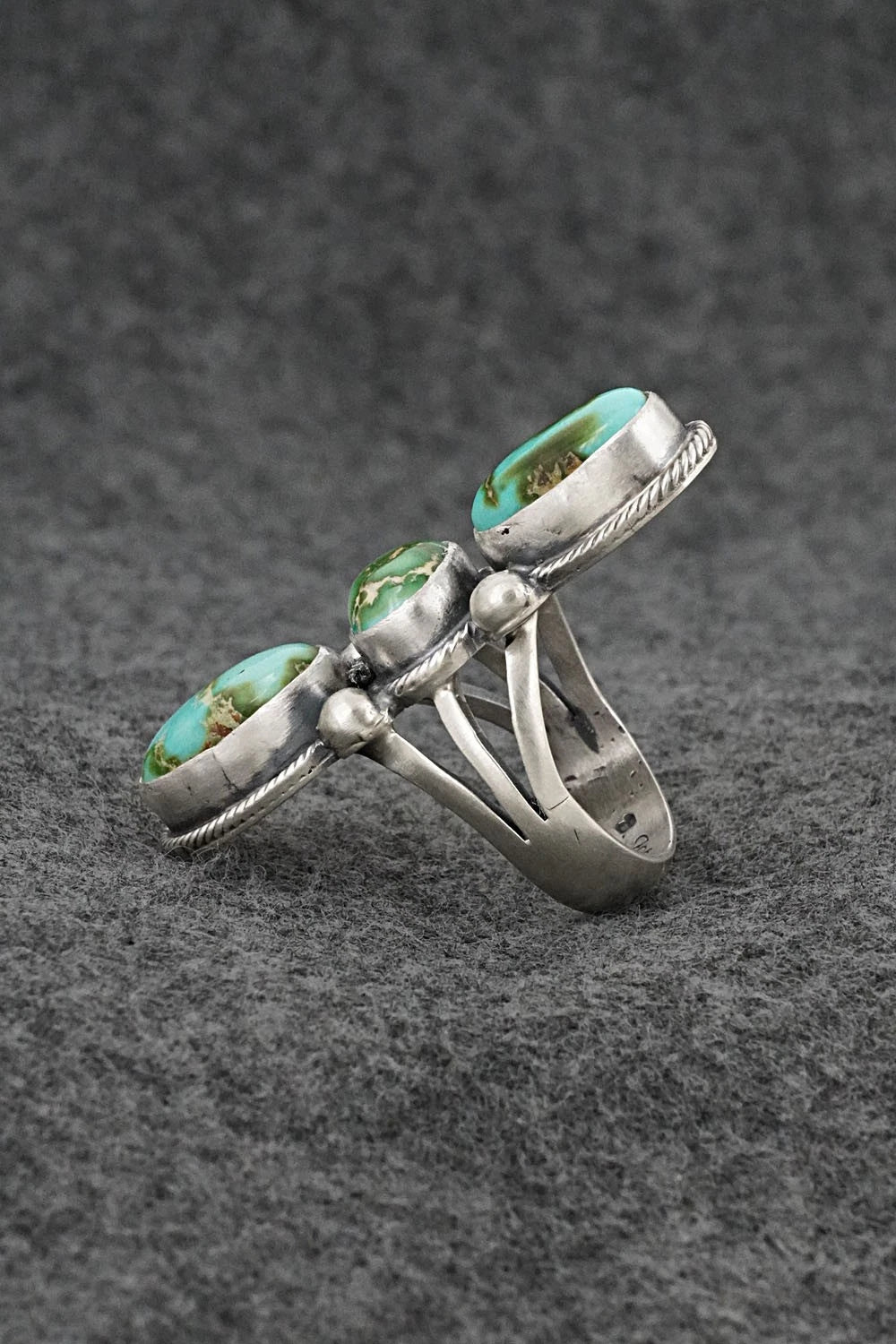 Turquoise & Sterling Silver Ring - Bobby Johnson - Size 7.5
