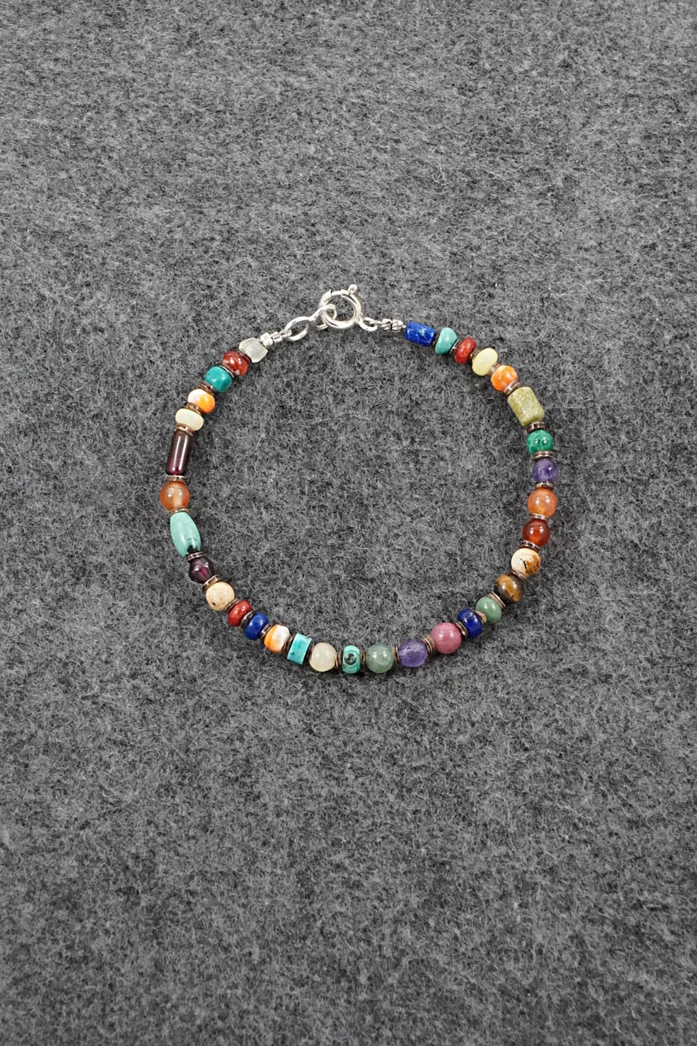 Multi-Stone & Sterling Silver Bracelet - Helen Tsosie