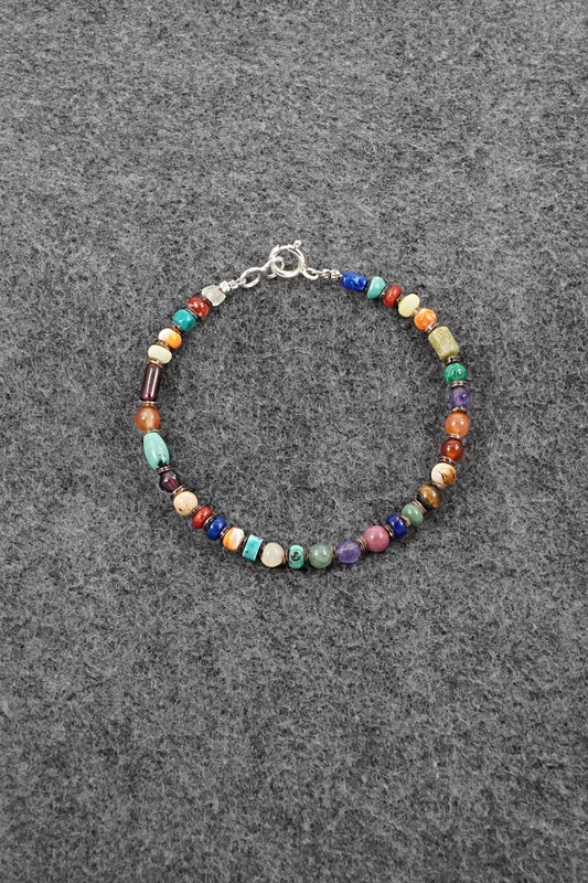 Multi-Stone & Sterling Silver Bracelet - Helen Tsosie