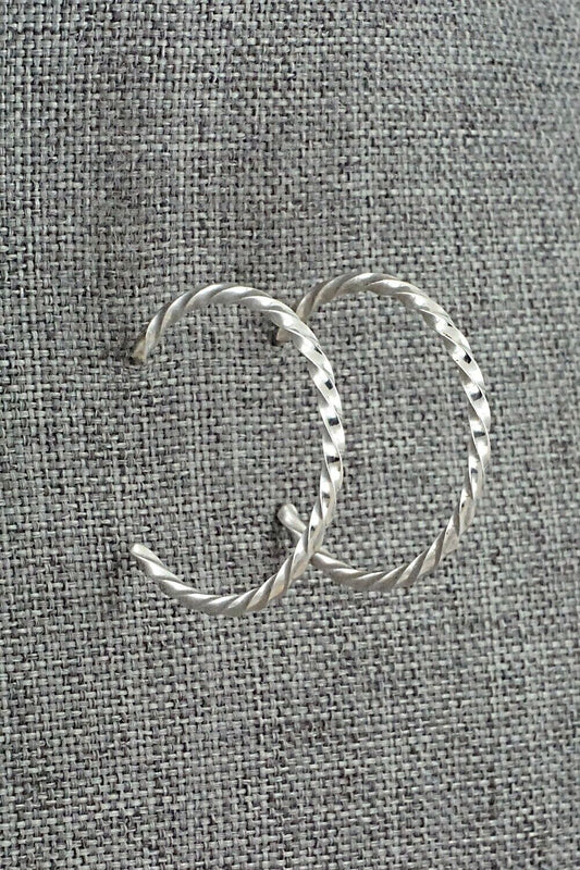 Sterling Silver Hoop Earrings - Elaine Tahe