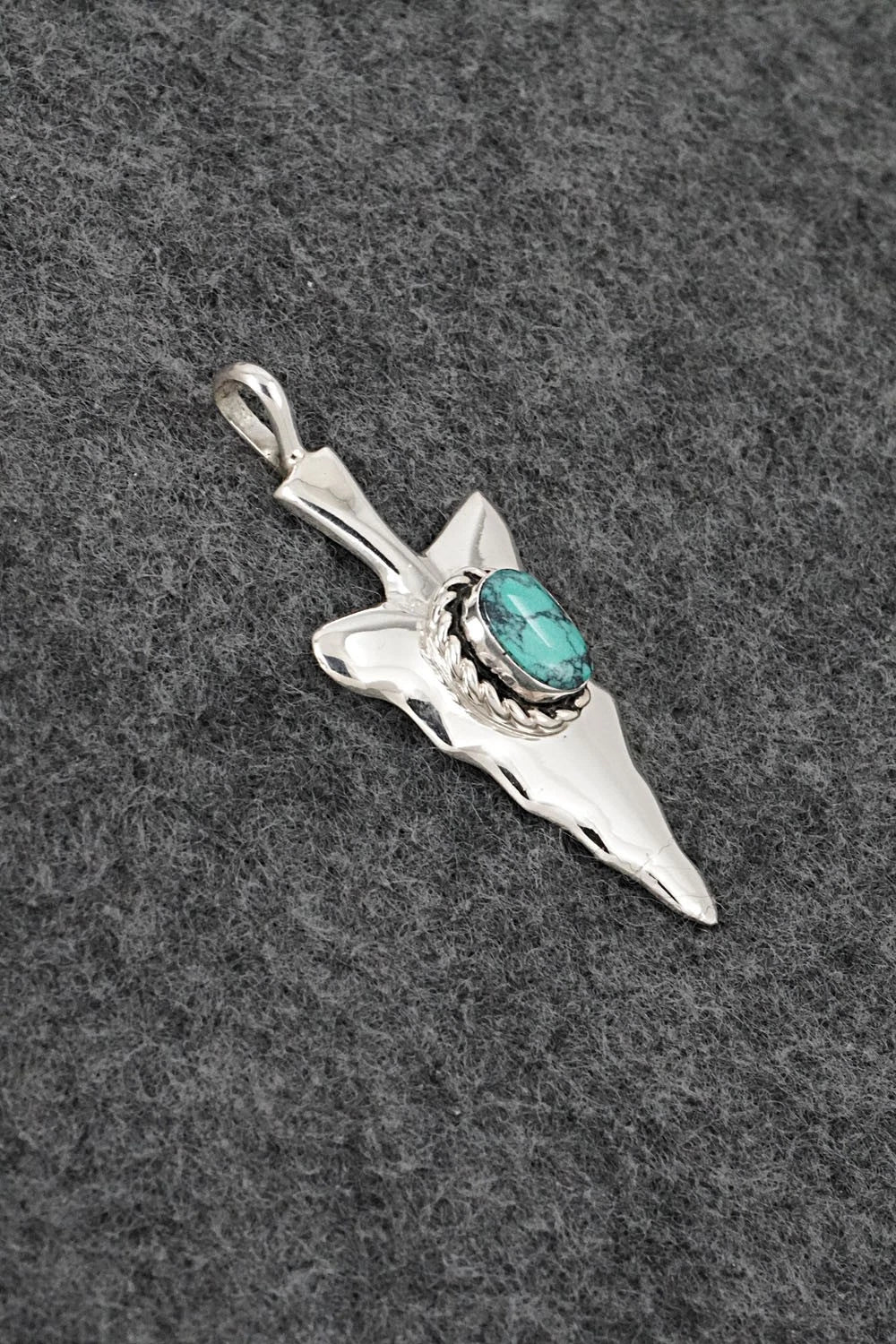 Turquoise & Sterling Silver Pendant - Joseph Martinez