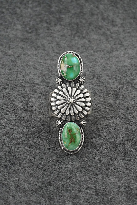Turquoise & Sterling Silver Ring - Samuel Yellowhair - Size 9.5