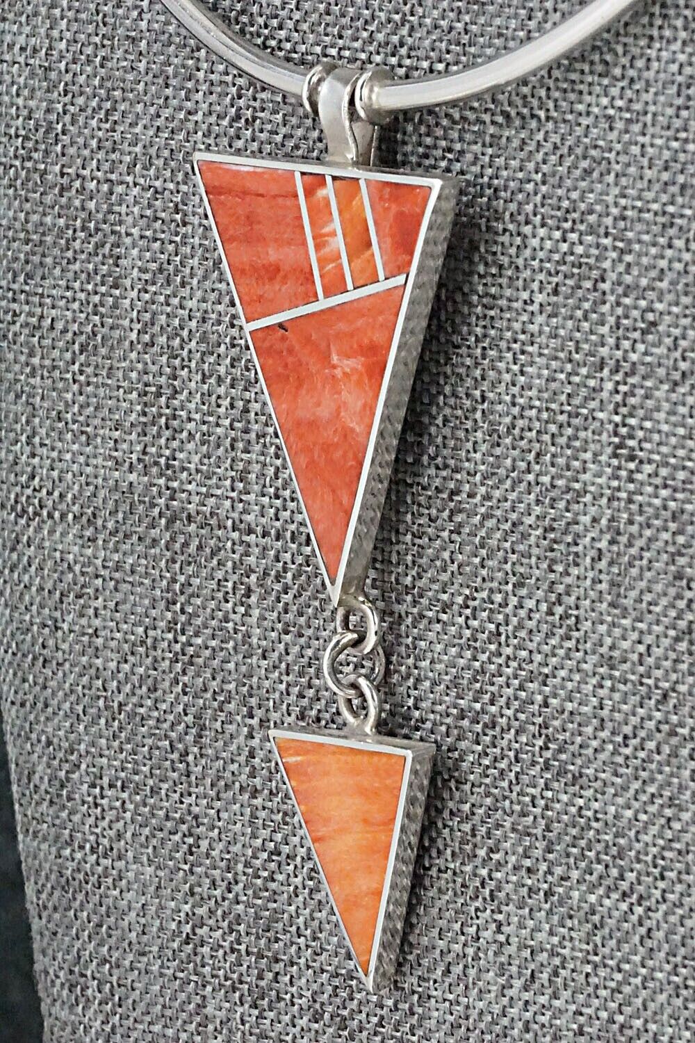 Spiny Oyster & Sterling Silver Necklace - Harold Smith