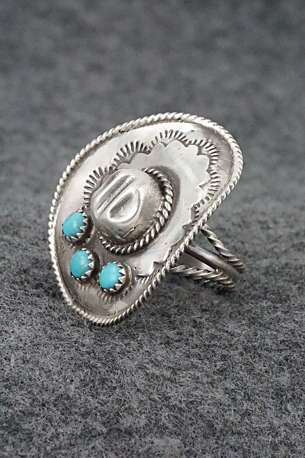 Turquoise & Sterling Silver Ring - Bobby Platero - Size 6