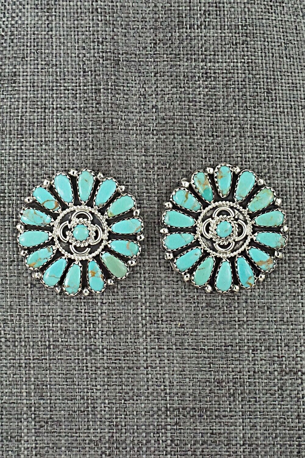 Turquoise and Sterling Silver Earrings - Zeita Begay