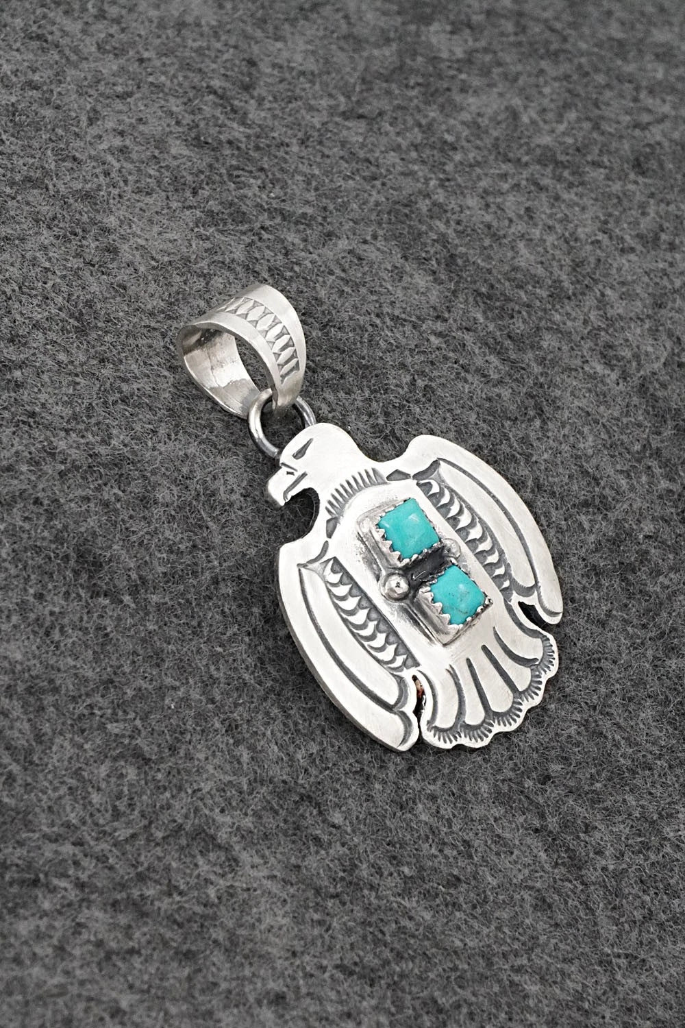 Turquoise & Sterling Silver Pendant - Robinson Martinez