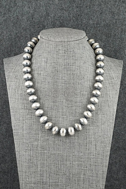 Sterling Silver Navajo Pearl Necklace 16" - Bryannen Halwood