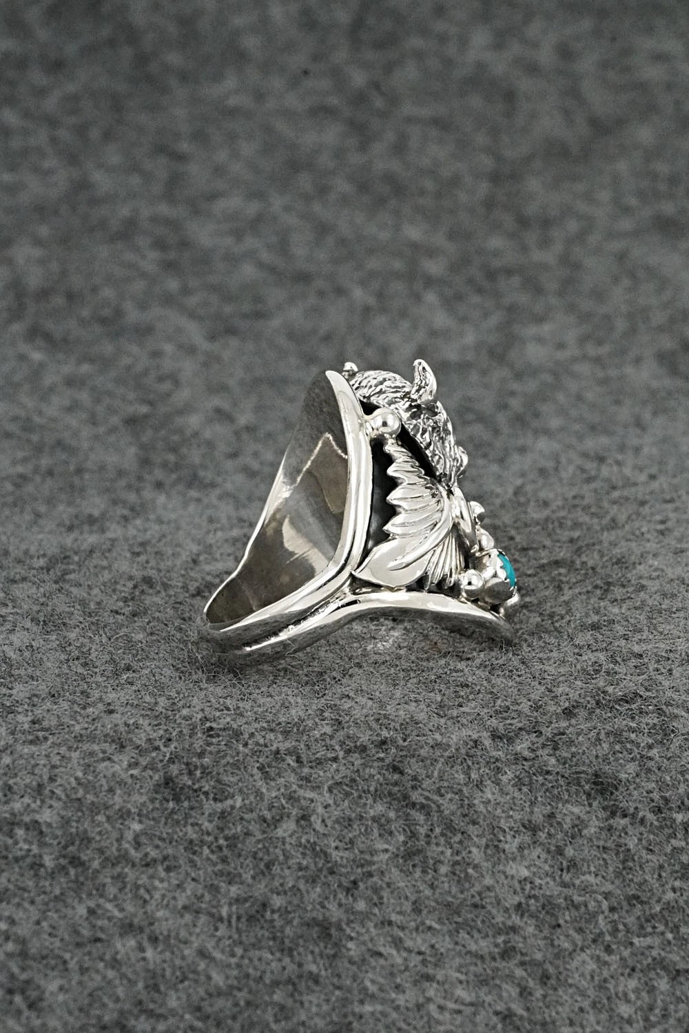 Turquoise & Sterling Silver Ring - Darrell Morgan - Size 9.5