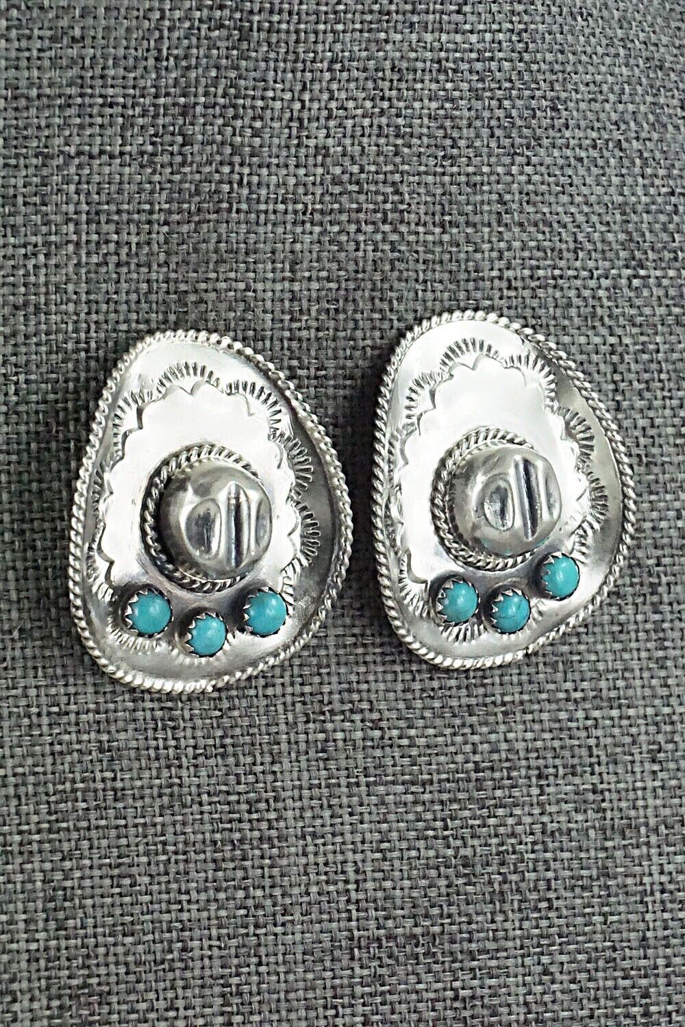 Turquoise & Sterling Silver Earrings - Bobby Platero