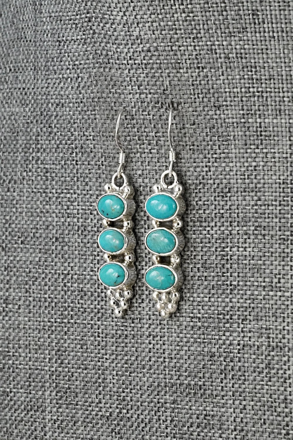 Turquoise & Sterling Silver Earrings - Gary Shorty