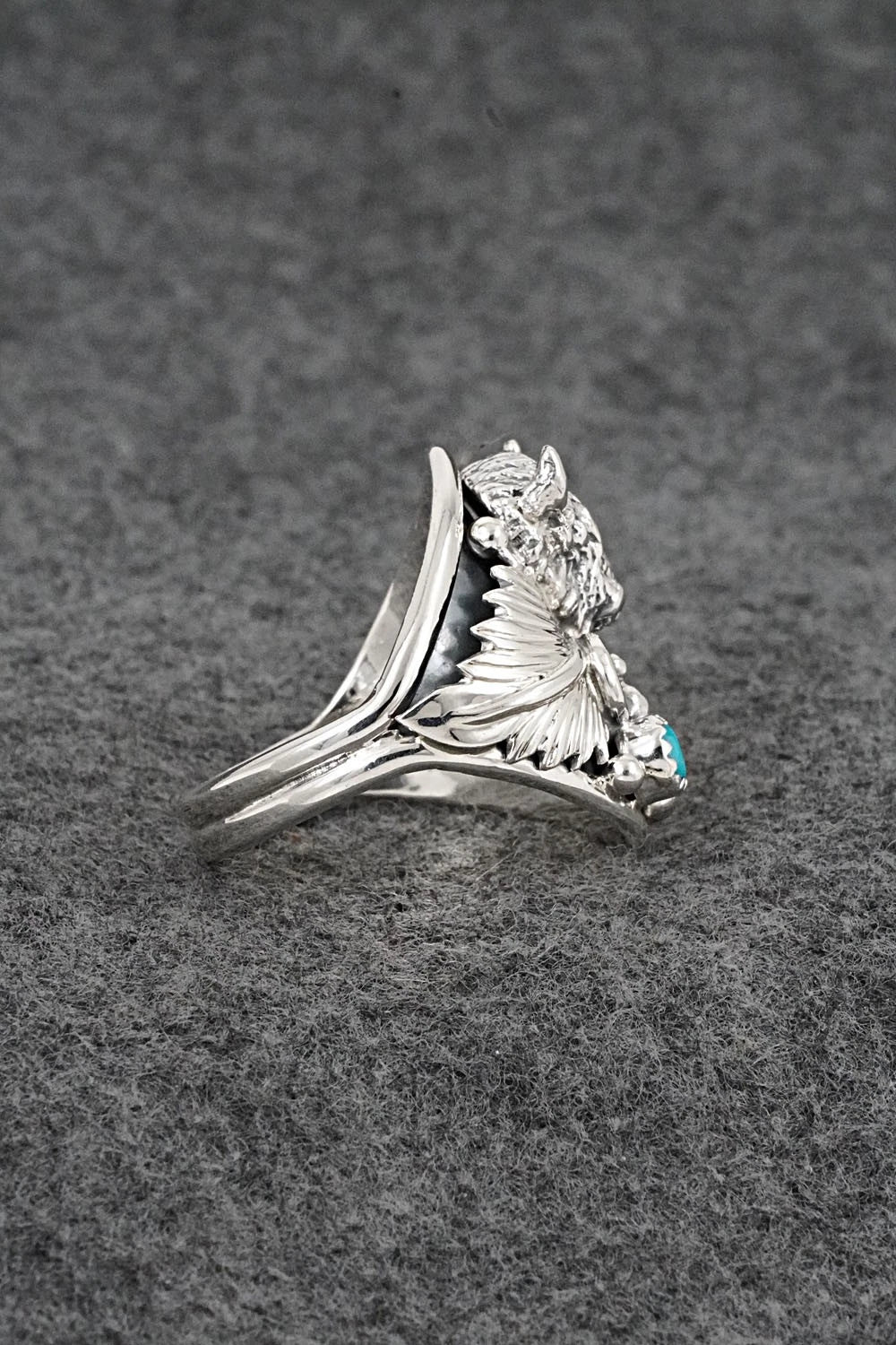Turquoise & Sterling Silver Ring - Darrell Morgan - Size 13.25