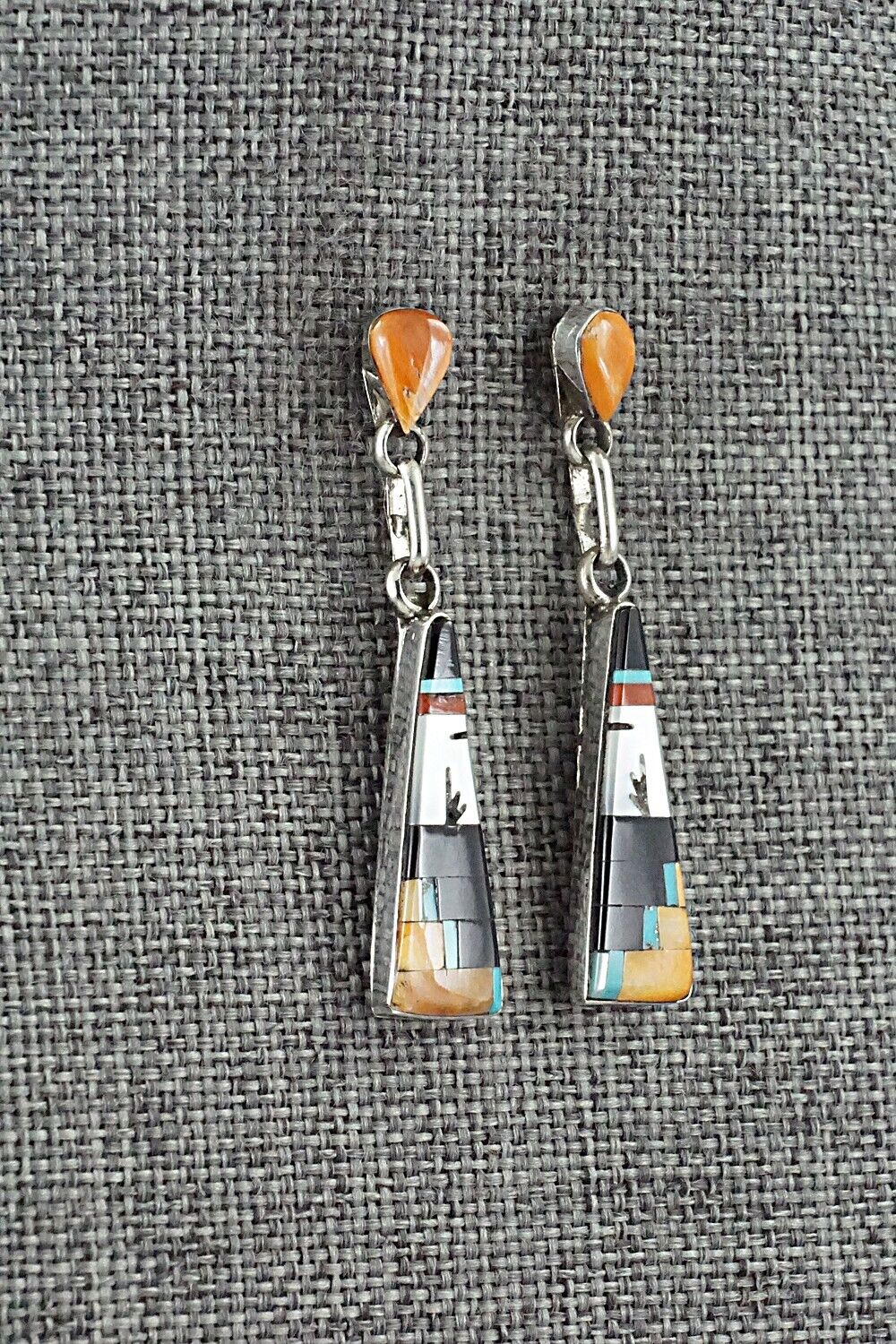 Multi-Stone Inlay & Sterling Silver Earrings - Jason Bobelu