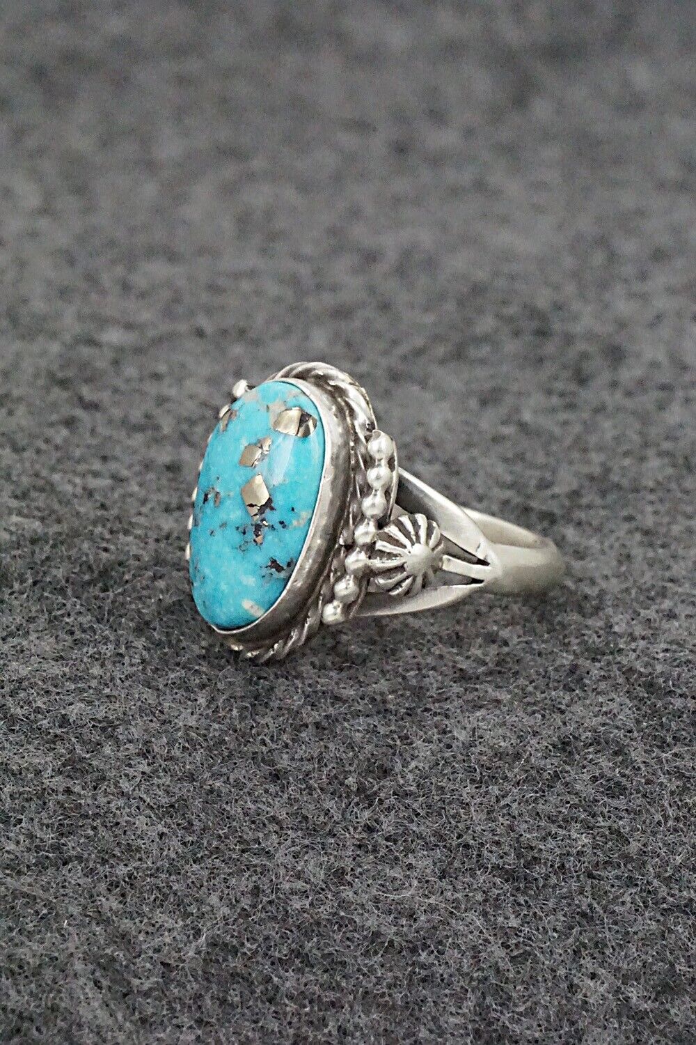 Turquoise & Sterling Silver Ring - Samuel Yellowhair - Size 7