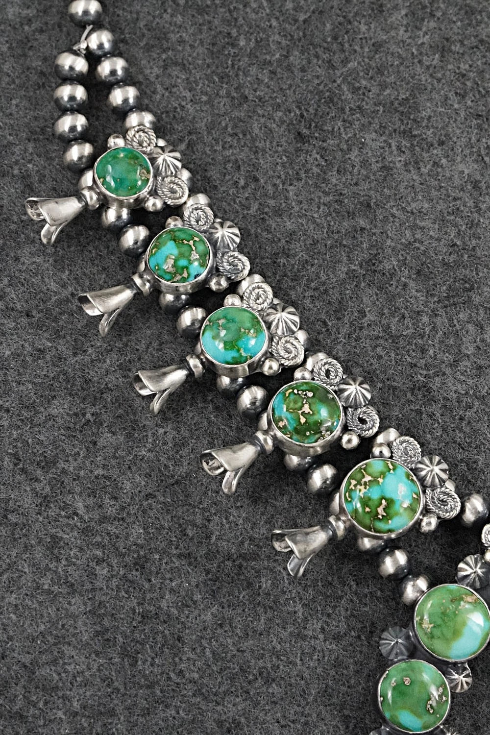 Turquoise & Sterling Silver Squash Blossom Set - Darrin Livingston