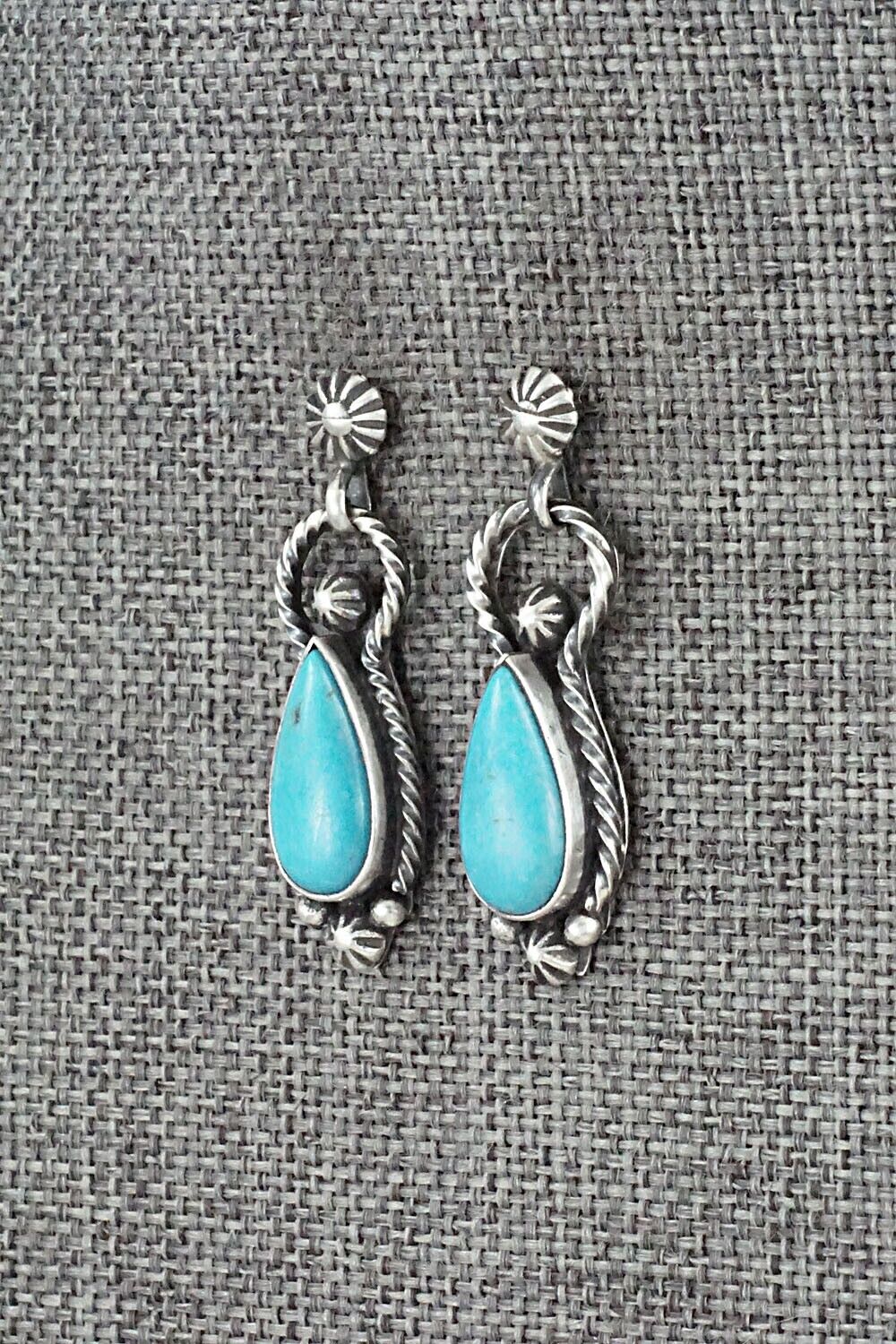 Turquoise & Sterling Silver Earrings - Verley Betone