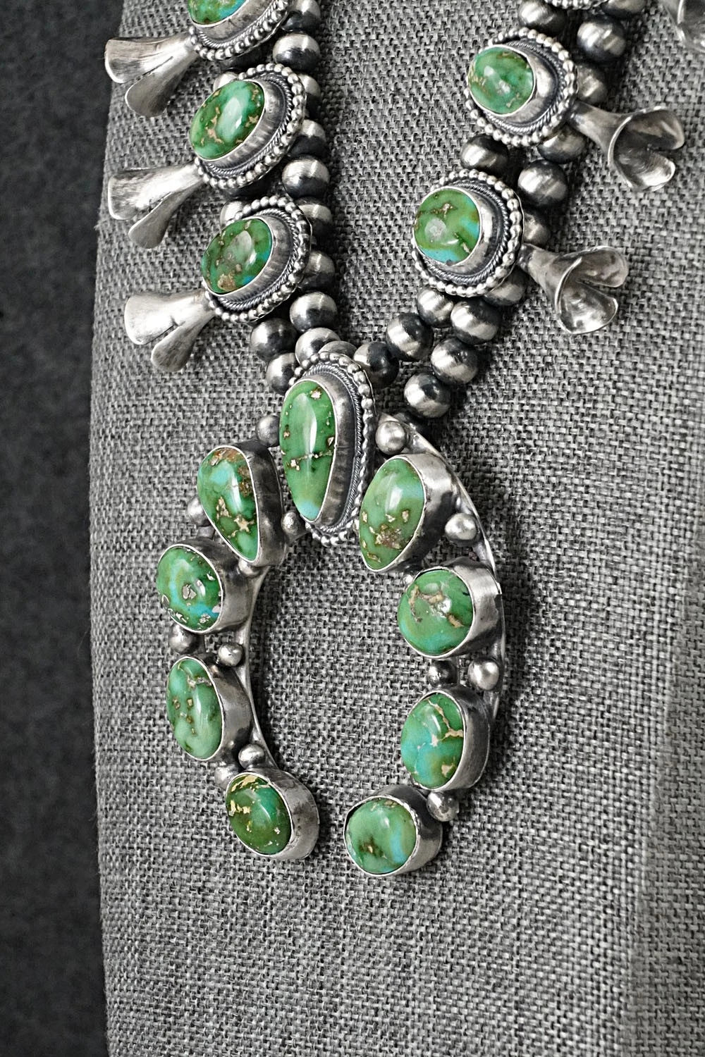 Turquoise & Sterling Silver Squash Blossom Set - Darrin Livingston