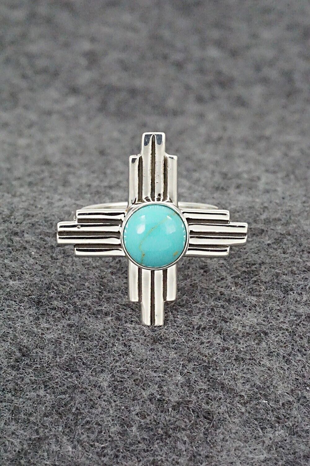 Turquoise and Sterling Silver Ring - Raymond Coriz - Size 7