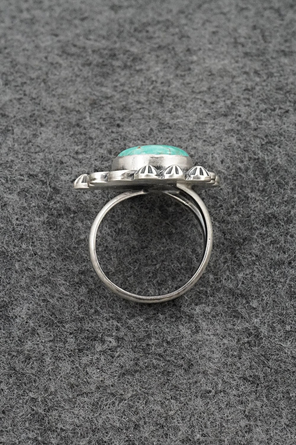 Turquoise & Sterling Silver Ring - Bobby Johnson - Size Adjustable