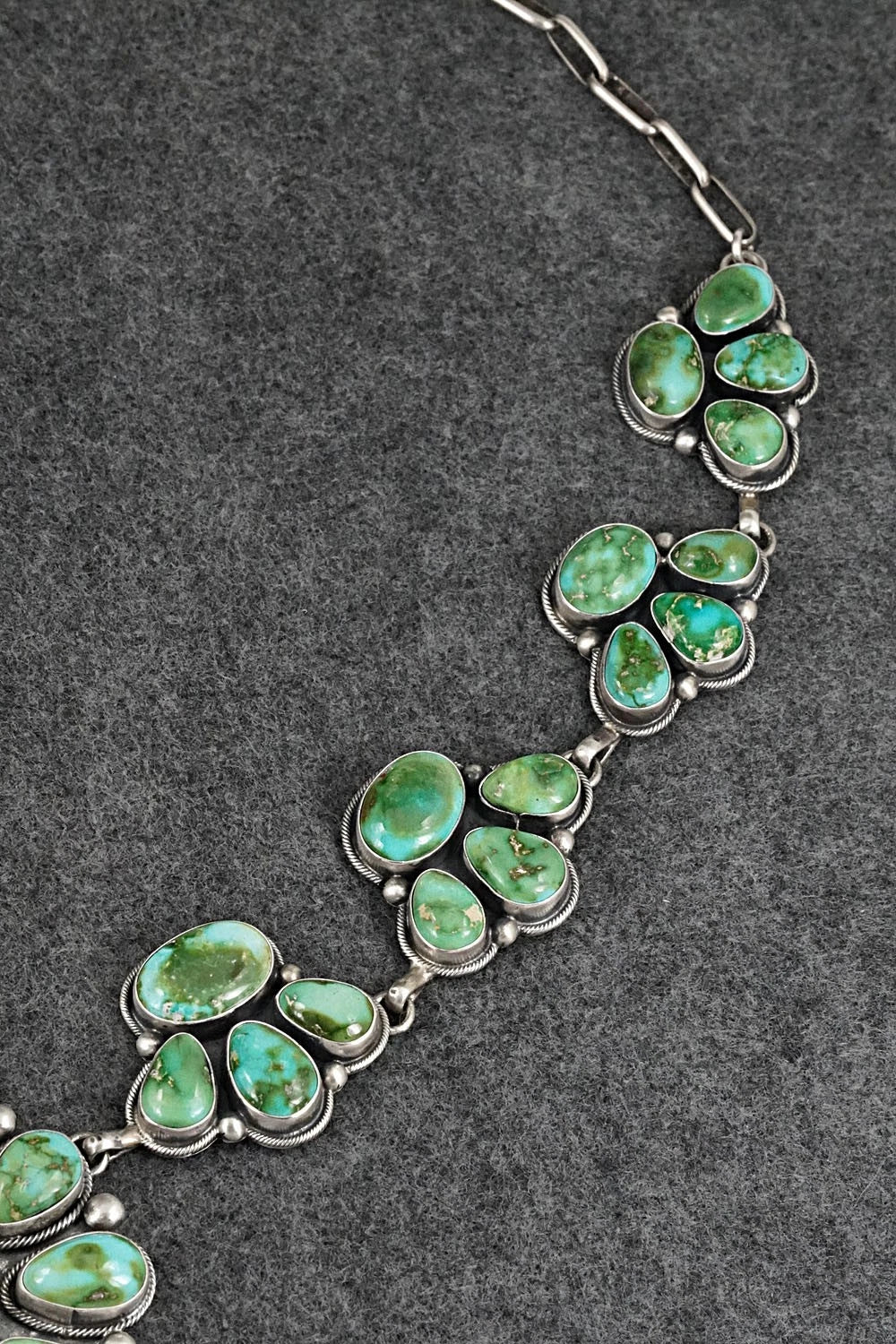 Turquoise & Sterling Silver Necklace and Earrings Set - Paul Livingston