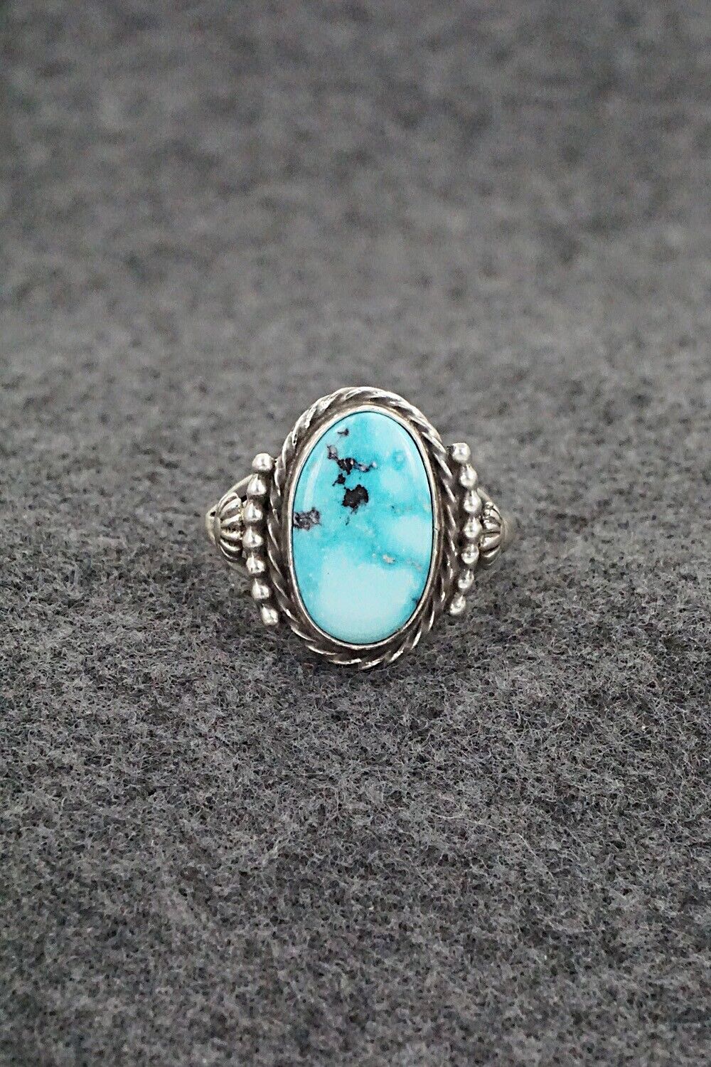 Turquoise & Sterling Silver Ring - Samuel Yellowhair - Size 8.75