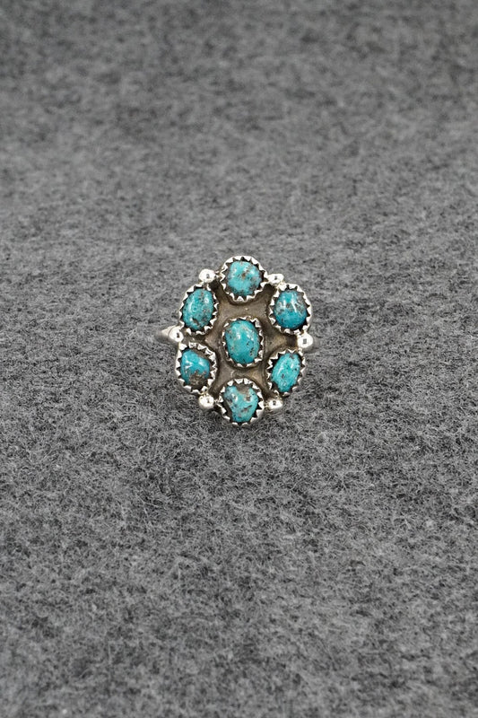 Turquoise & Sterling Silver Ring - Priscilla Reeder - Size 8.5