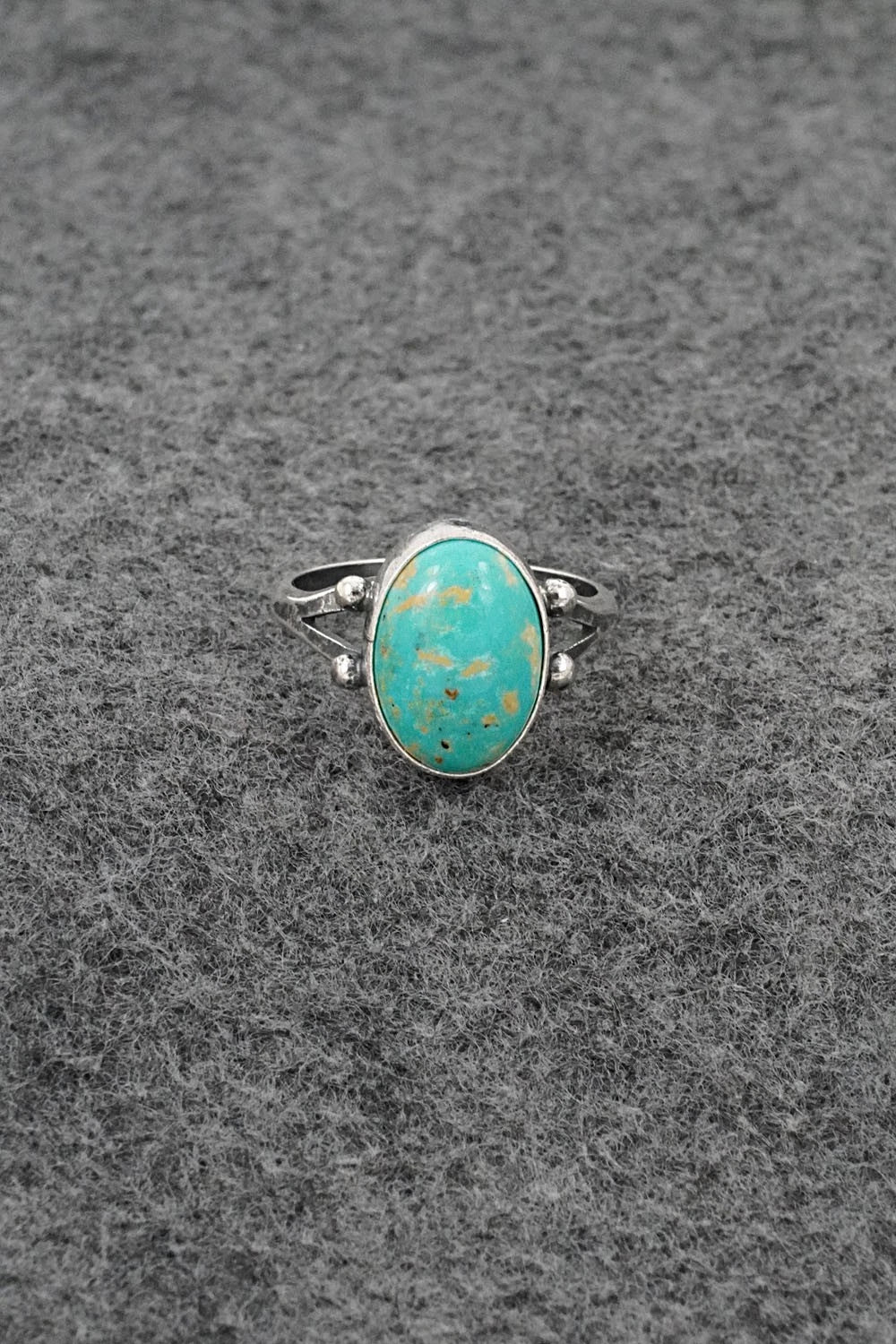 Turquoise and Sterling Silver Ring - Jerryson Henio - Size 7.5