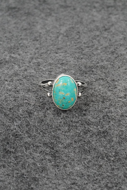 Turquoise and Sterling Silver Ring - Jerryson Henio - Size 7.5