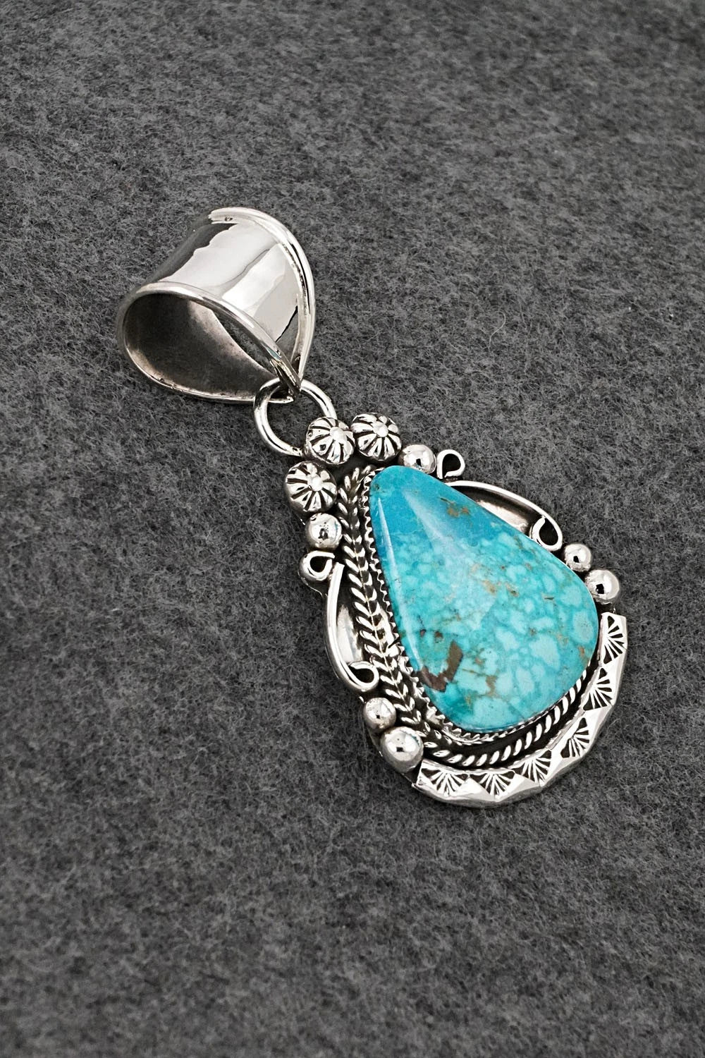 Turquoise and Sterling Silver Pendant - Phil Nez