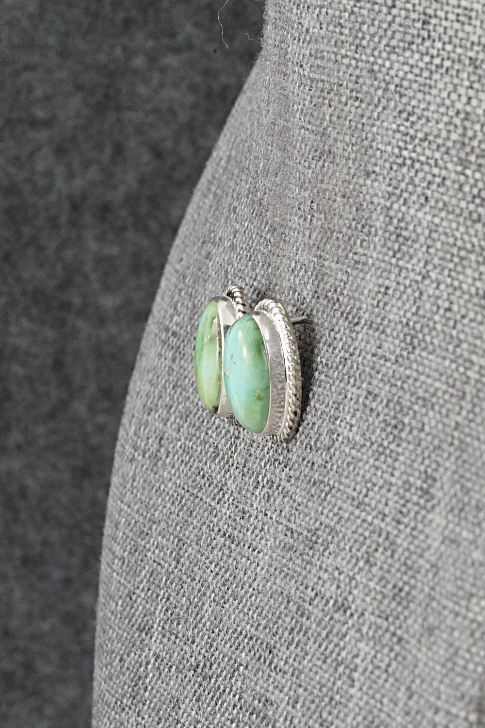 Turquoise & Sterling Silver Earrings - Eugene Gruber