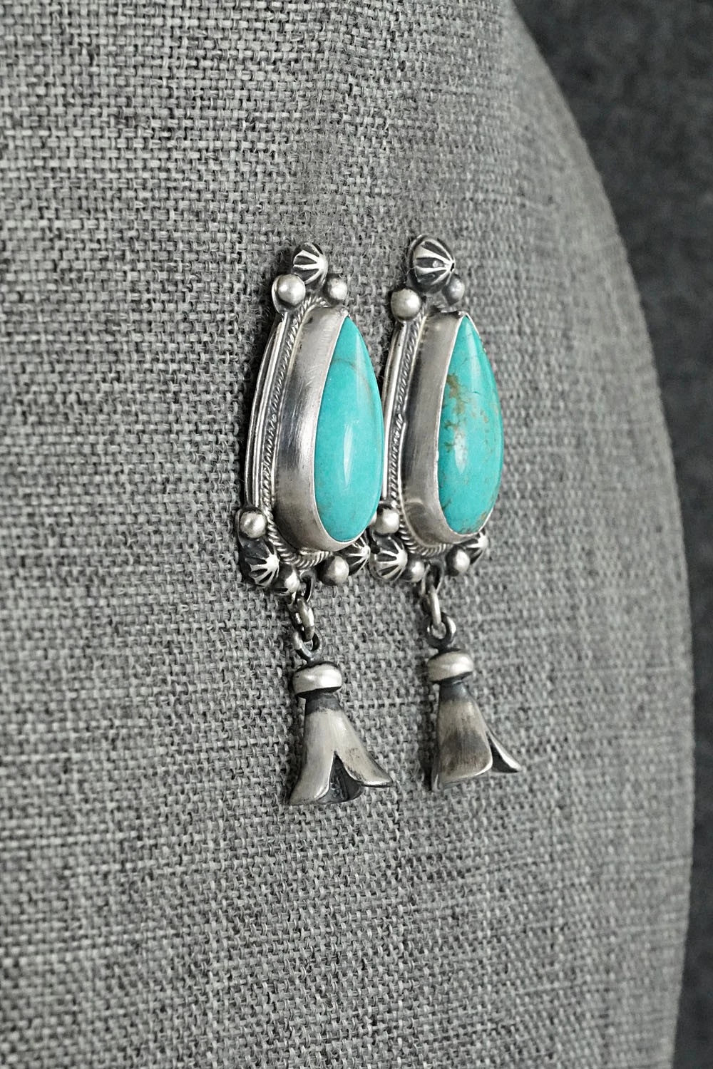 Turquoise & Sterling Silver Earrings - Bobby Johnson