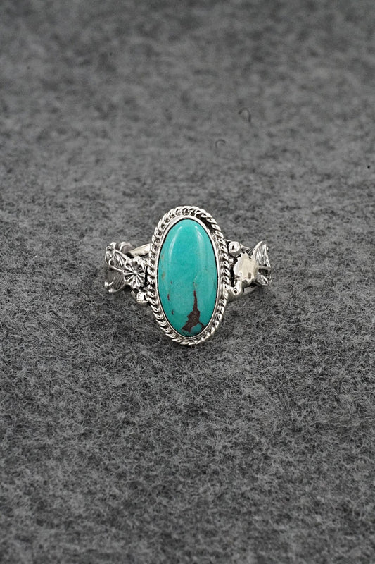 Turquoise & Sterling Silver Ring - Annette Chiquito - Size 8