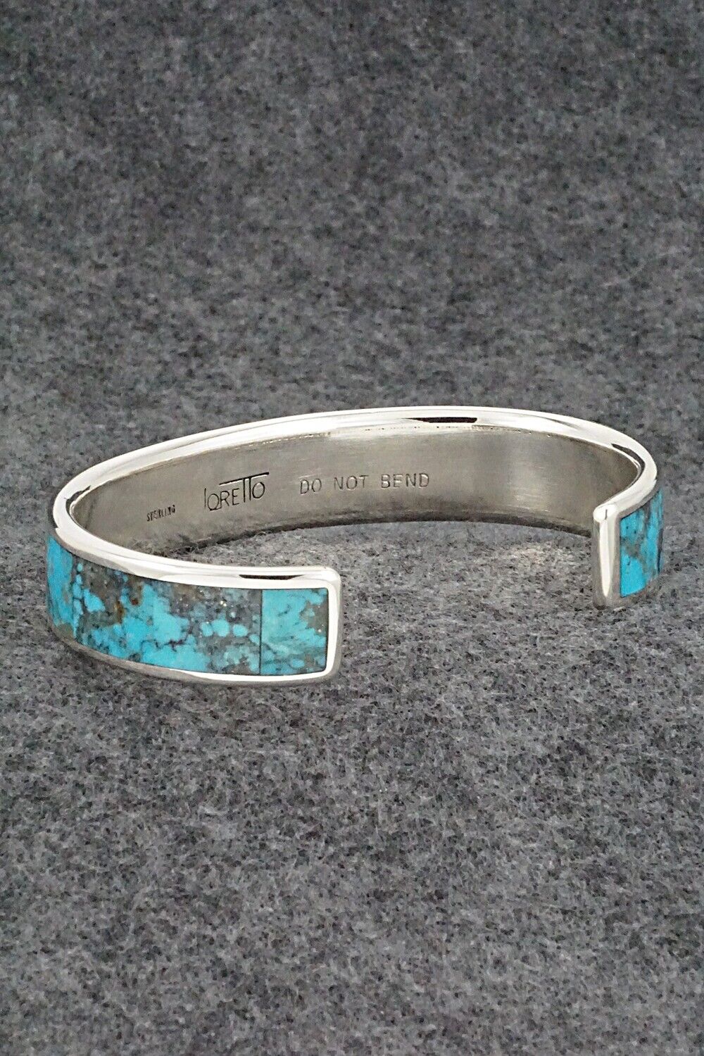 Turquoise & Sterling Silver Inlay Bracelet - Larry Loretto