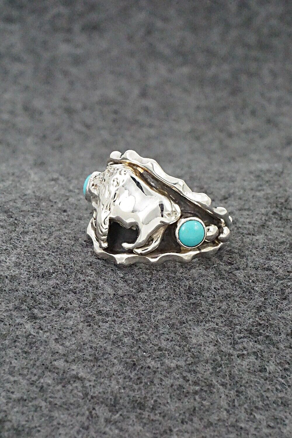 Turquoise & Sterling Silver Ring - Genevieve Francisco - Size 11.5