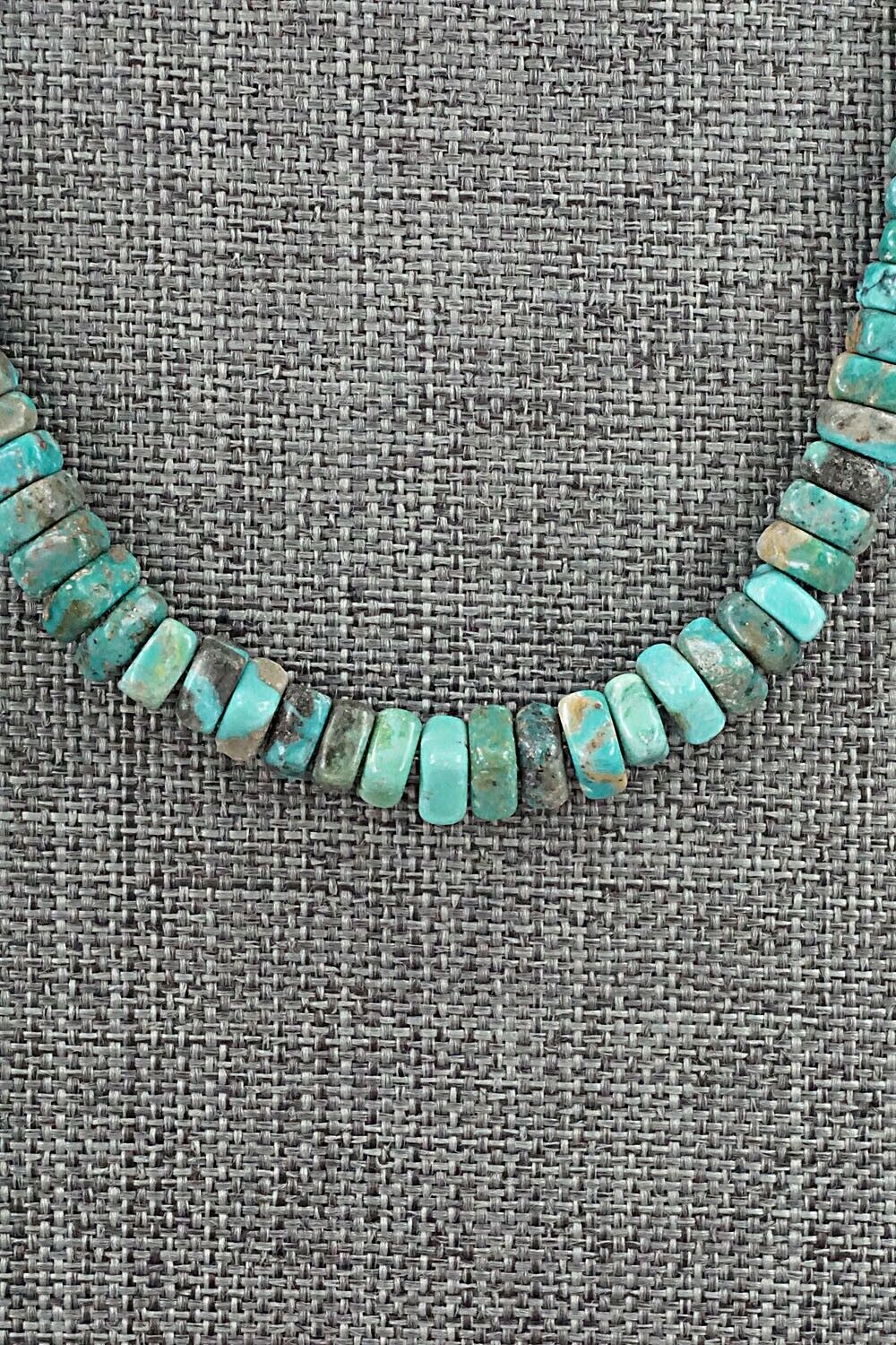 Turquoise & Sterling Silver Necklace 18" - Doreen Jake