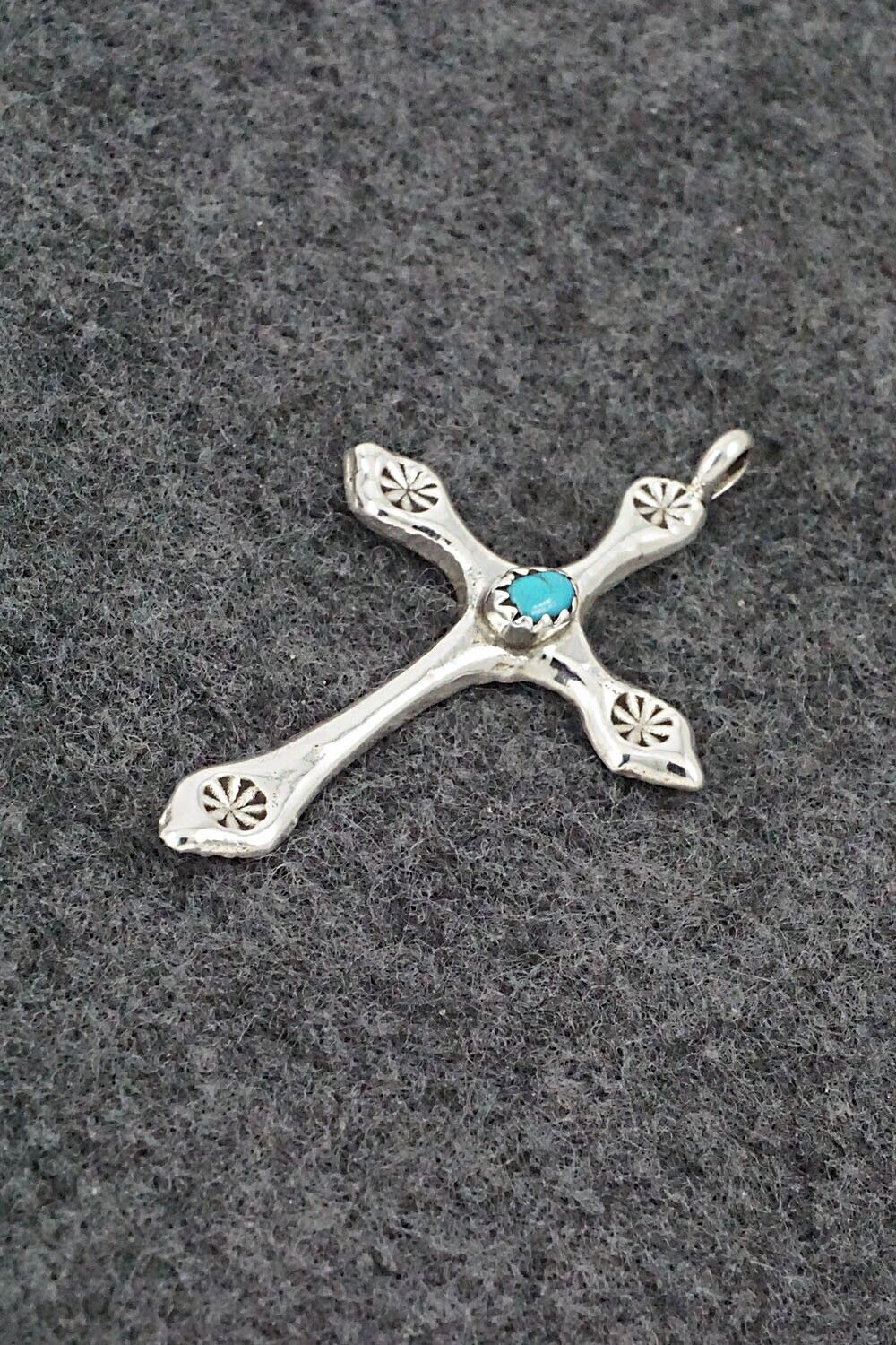 Turquoise & Sterling Silver Pendant - Thomas Johnson