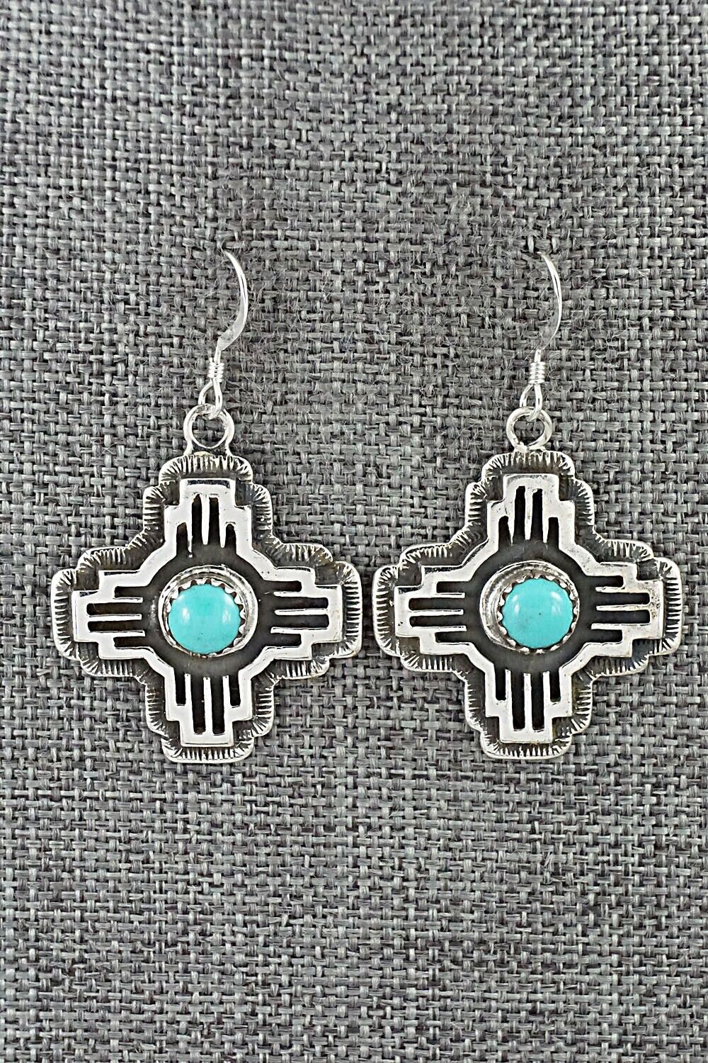 Turquoise & Sterling Silver Earrings - Angeline Platero