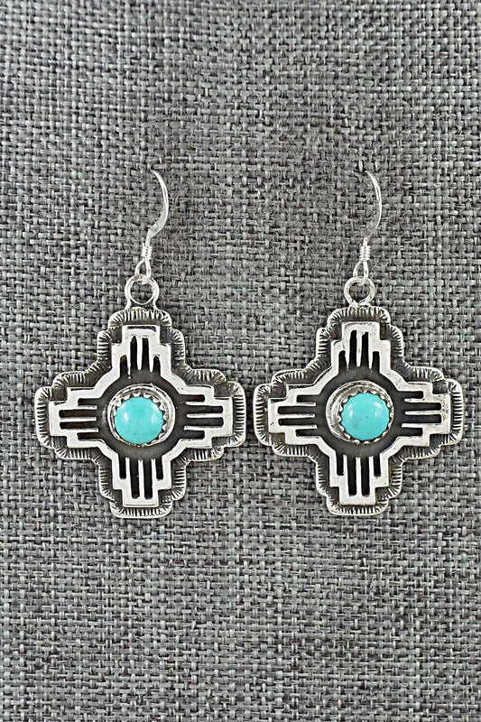 Turquoise & Sterling Silver Earrings - Angeline Platero
