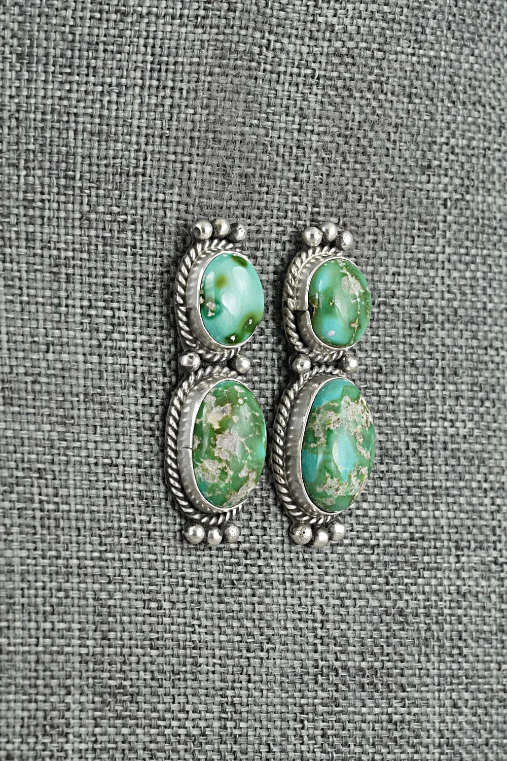 Turquoise & Sterling Silver Earrings - Rena Begay