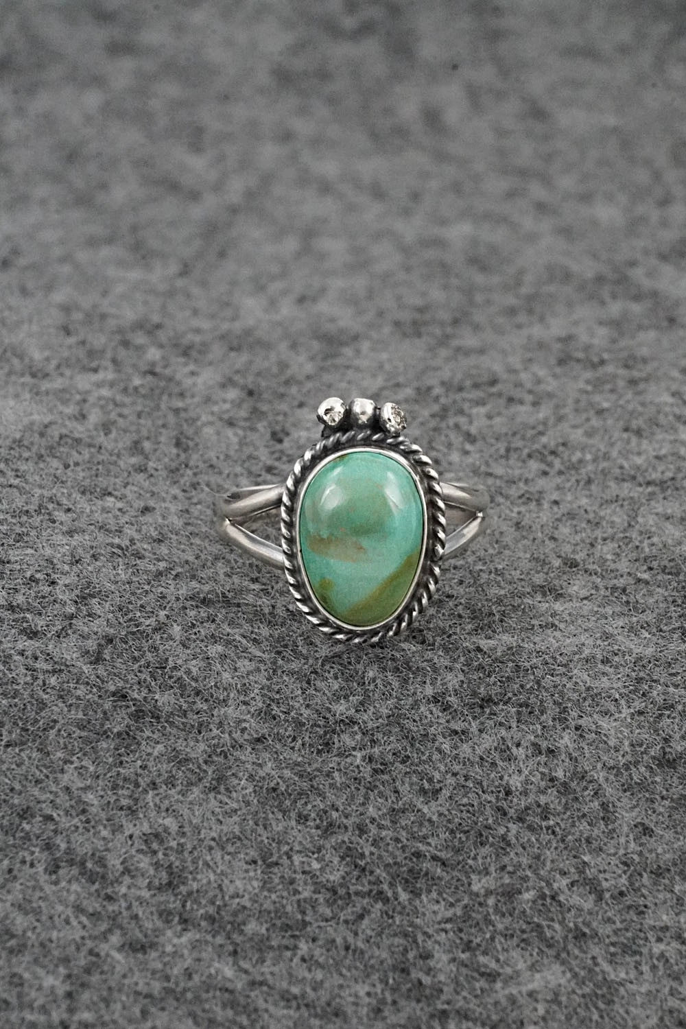 Turquoise & Sterling Silver Ring - Rosemary Saunders - Size 8
