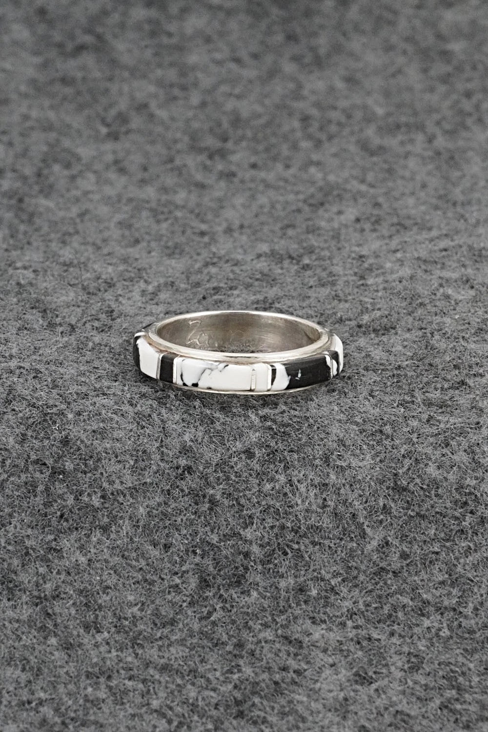 White Buffalo & Sterling Silver Ring - Terrance Panteah - Size 8