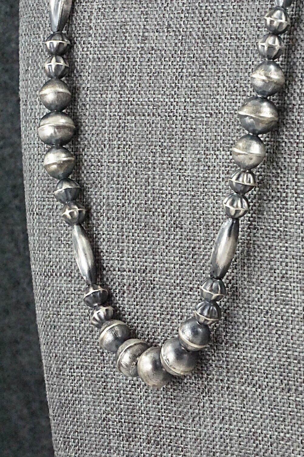 Sterling Silver Navajo Pearl Necklace 22" - Vintage