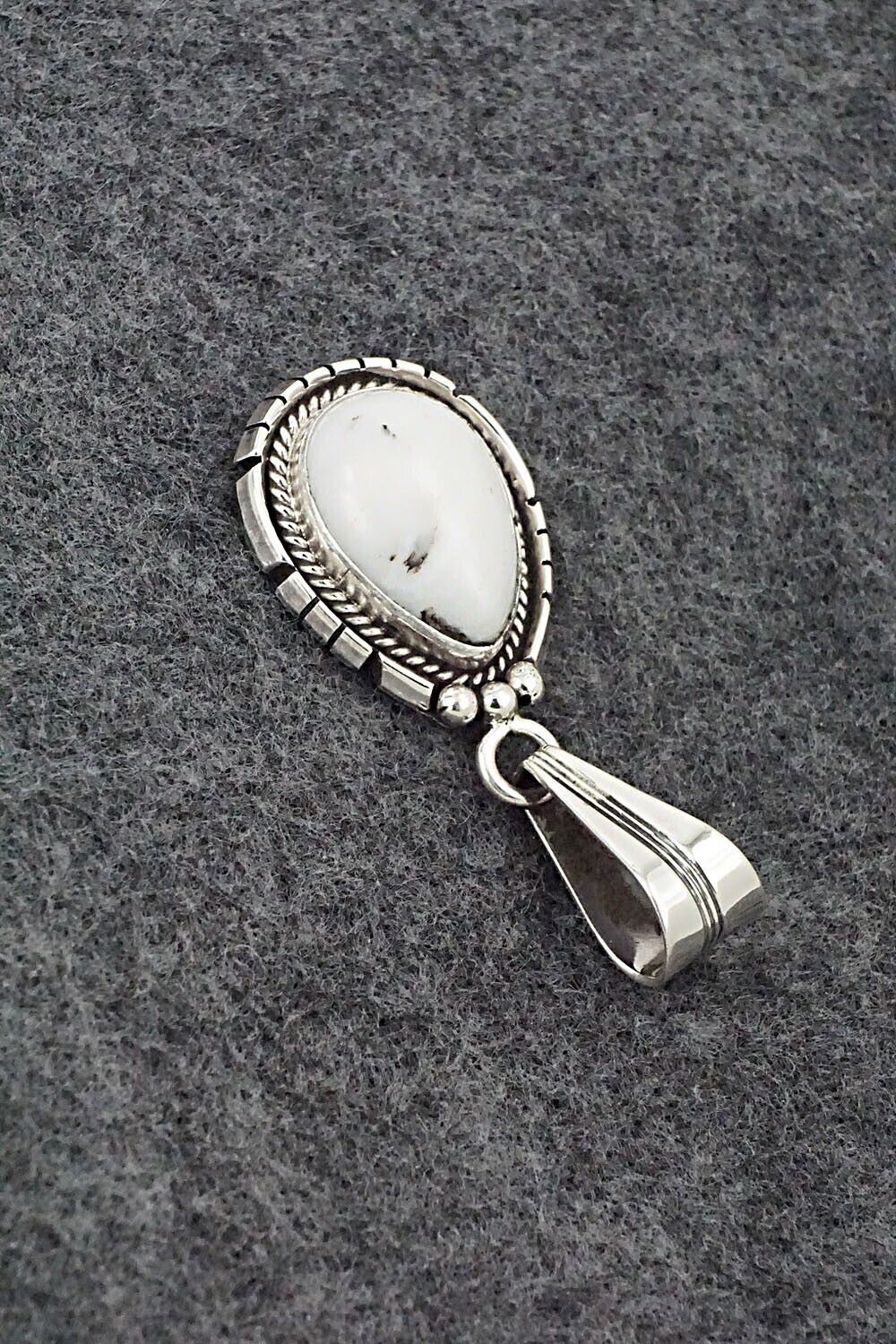 White Buffalo & Sterling Silver Pendant - Samuel Yellowhair