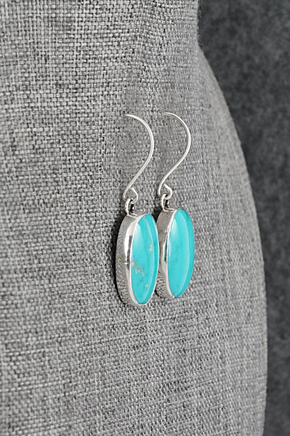 Turquoise & Sterling Silver Earrings - Eugene Gruber