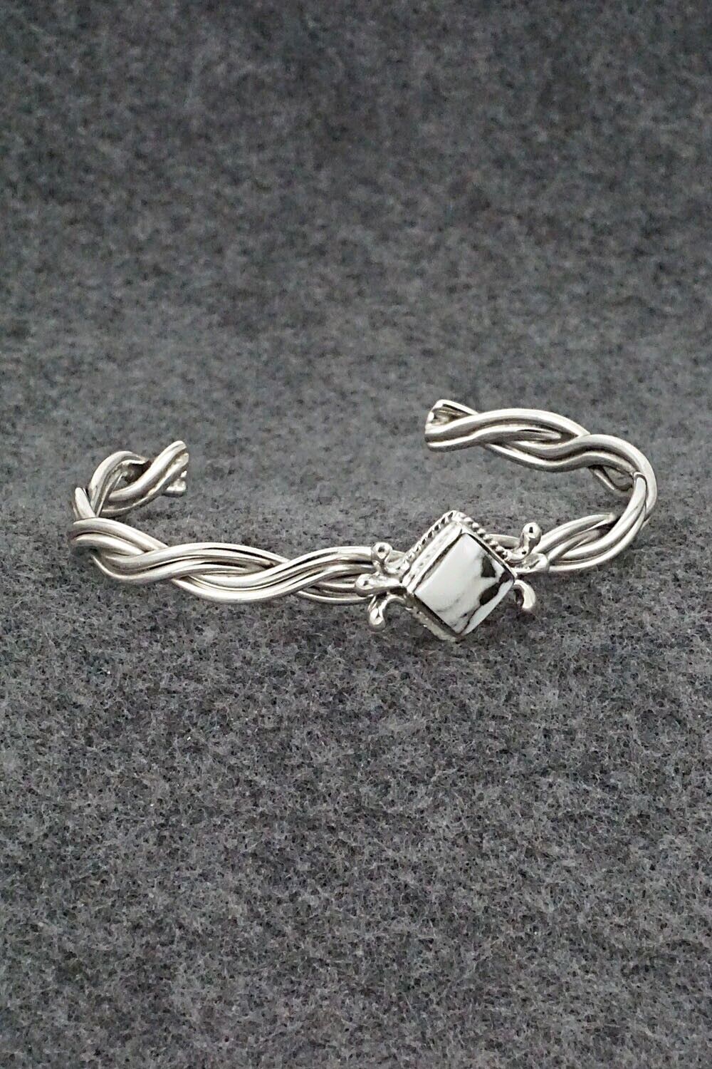 White Buffalo & Sterling Silver Bracelet - Leroy Silversmith
