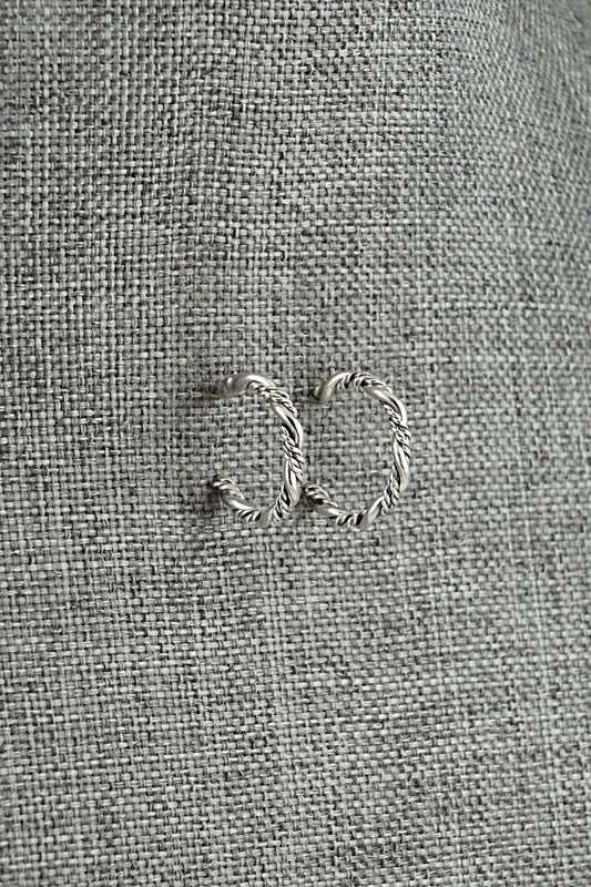 Sterling Silver Hoop Earrings - Elaine Tahe